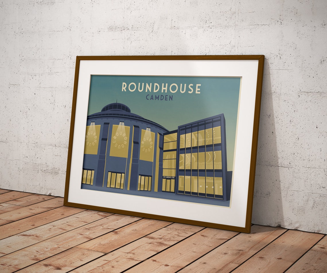 Roundhouse Camden Poster London Music Venue Print Art Deco Minimalist Chalk Farm Primrose Hill North London Indie Rock Amy Winehouse - Image 3