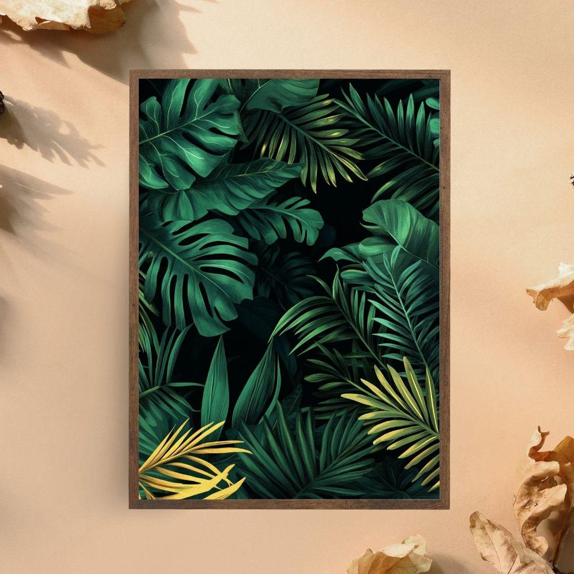 Tropical Jungle Leaf Wall Art Botanical Greenery Print Modern Monstera And Palm Leaves Decor Vibrant Tropical Plant Poster