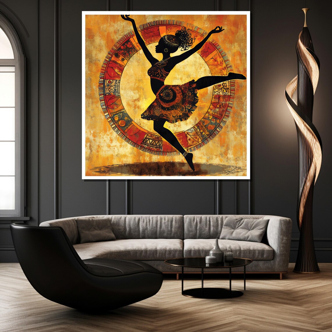 African Dancer Painting Ethnic Wall Art Gift For Culture Lovers And Unique Modern Home Decor - Image 3