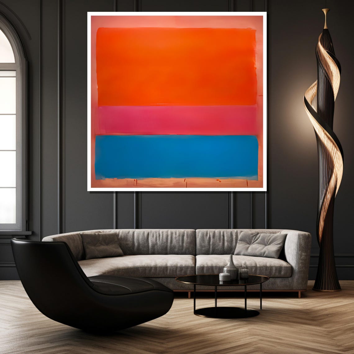 Mark Rothko Orange Pink and Blue Bold Color Field Abstract Poster - Image 4