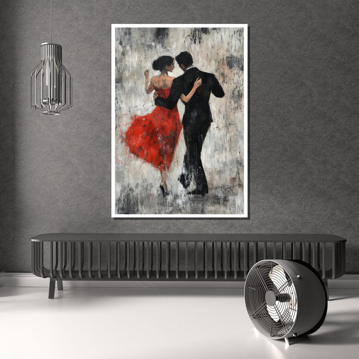 Elegant Dance Couple in Red and Black Timeless Romance Poster - Image 2