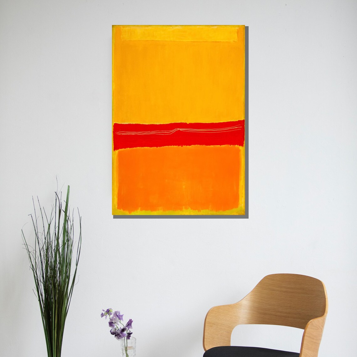 Golden Yellow Red Stripe and Tangerine Abstract Color Field Poster - Image 3