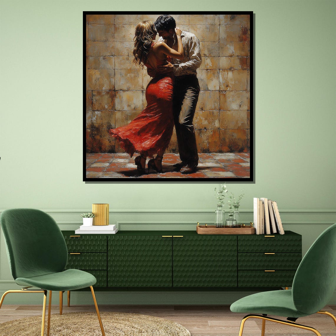 Romantic Dance Couple Painting Passionate Wall Art Gift For Living Room Or Bedroom Decor - Image 4