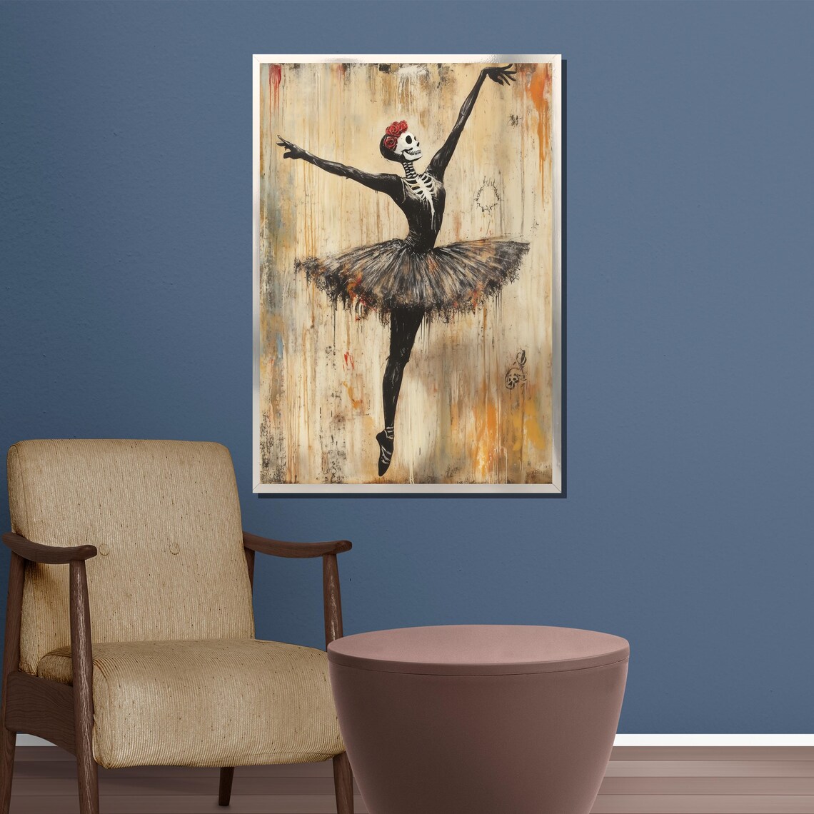 Gothic Skeleton Ballerina, Unique Dance Art - Image 3