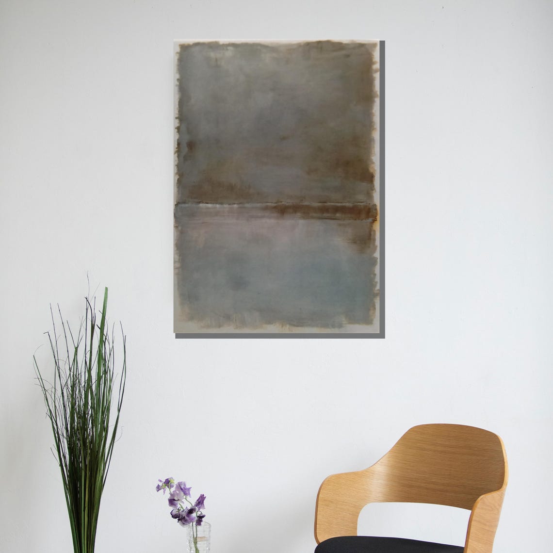 Neutral Gray Taupe Soft Minimalist Abstract Color Field Poster - Image 3