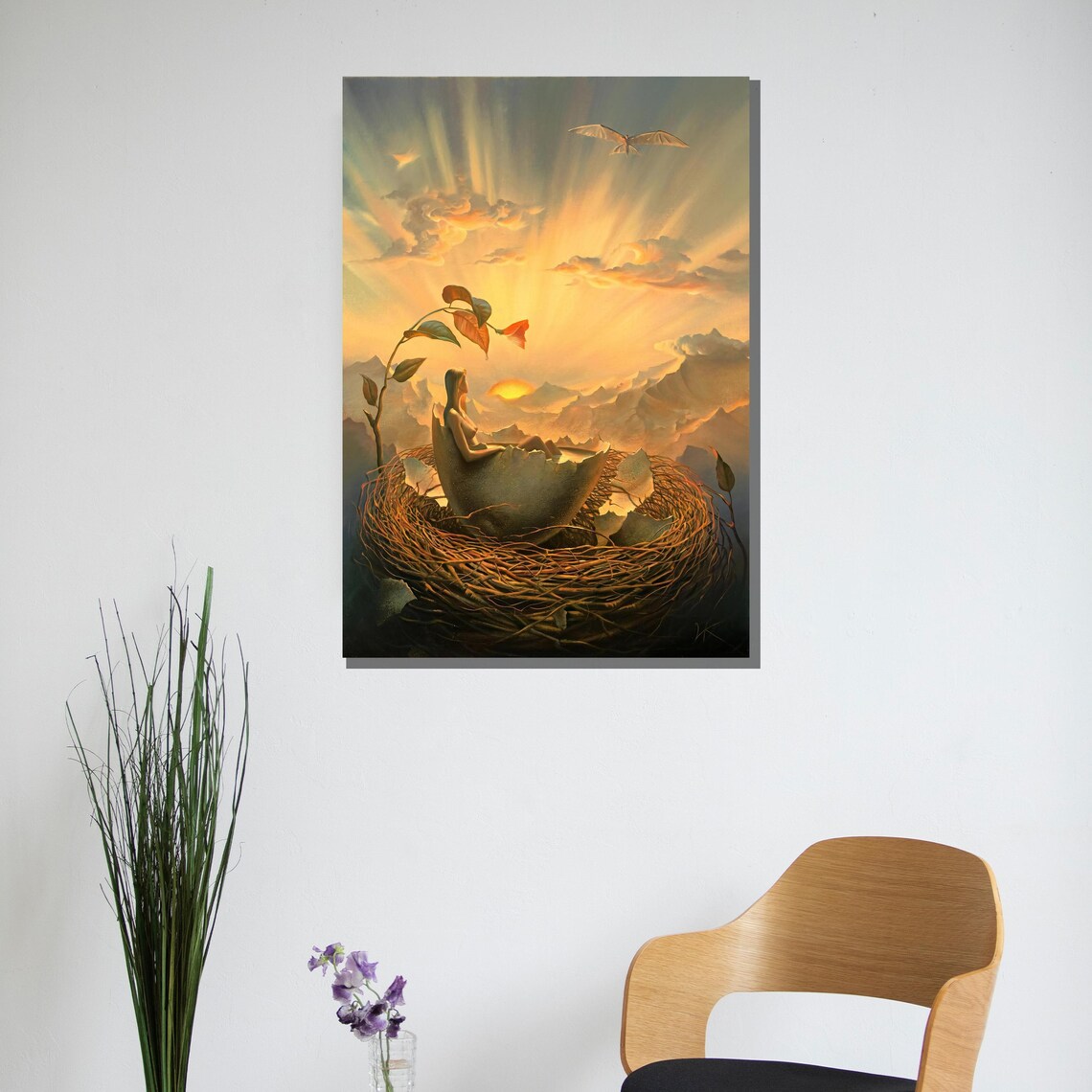 Vladimir Kush Sunrise Nest Woman Surrealist New Dawn Dream Poster - Image 3