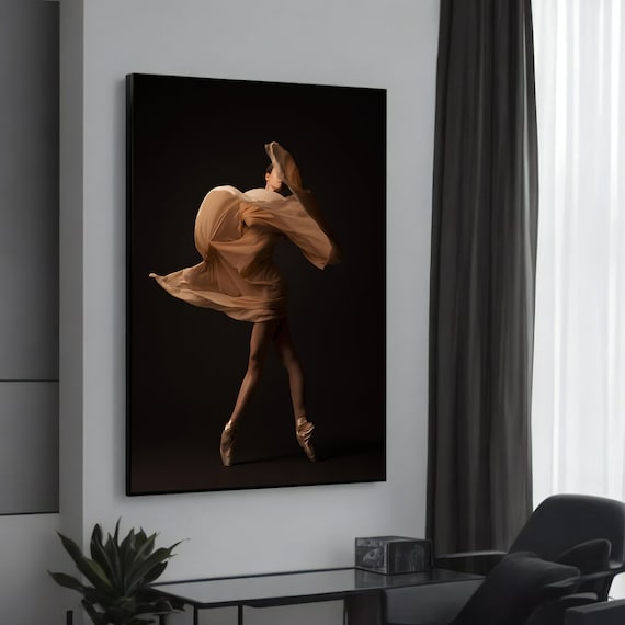 Graceful Dancer Canvas Art Elegant Wall Decor Framed Print Ready To Hang Danceinspired Home