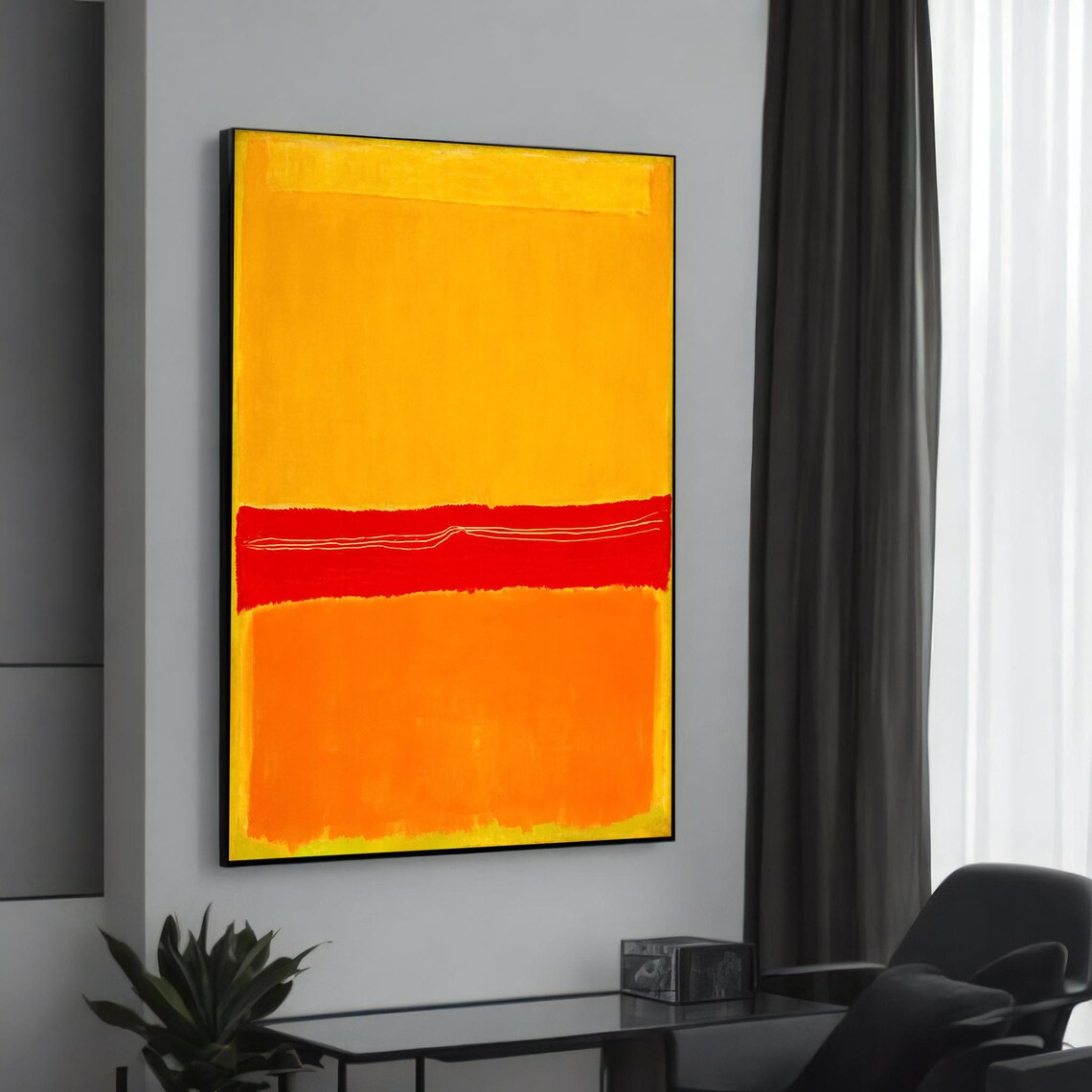 Yellow Orange Red Color Field Abstract Painting Rothko Style Wall Poster