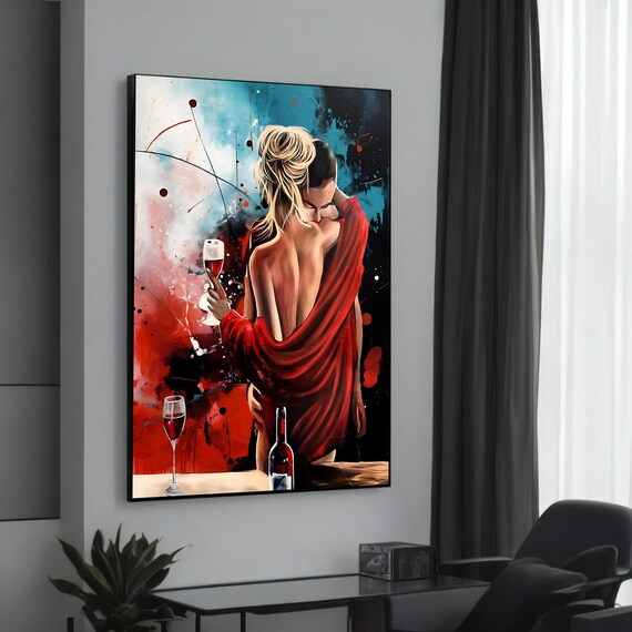 Passionate Couple Love Scene Art Print