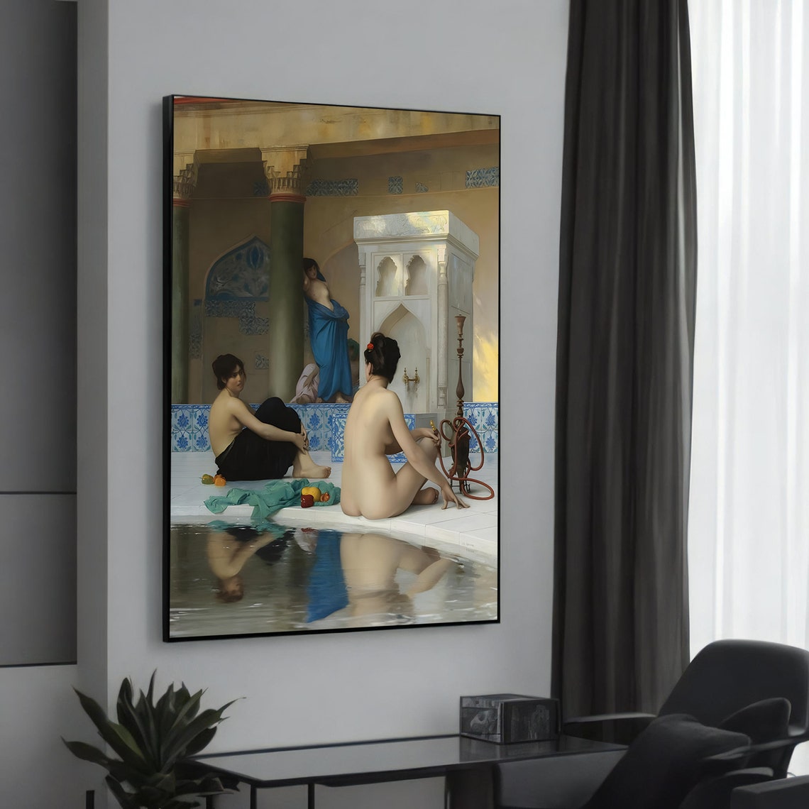 Jean Leon Gerome The Bath Orientalist Pool Classic Art Poster