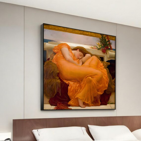 Flaming June Frederic Leighton Classic Sleeping Beauty Art Poster