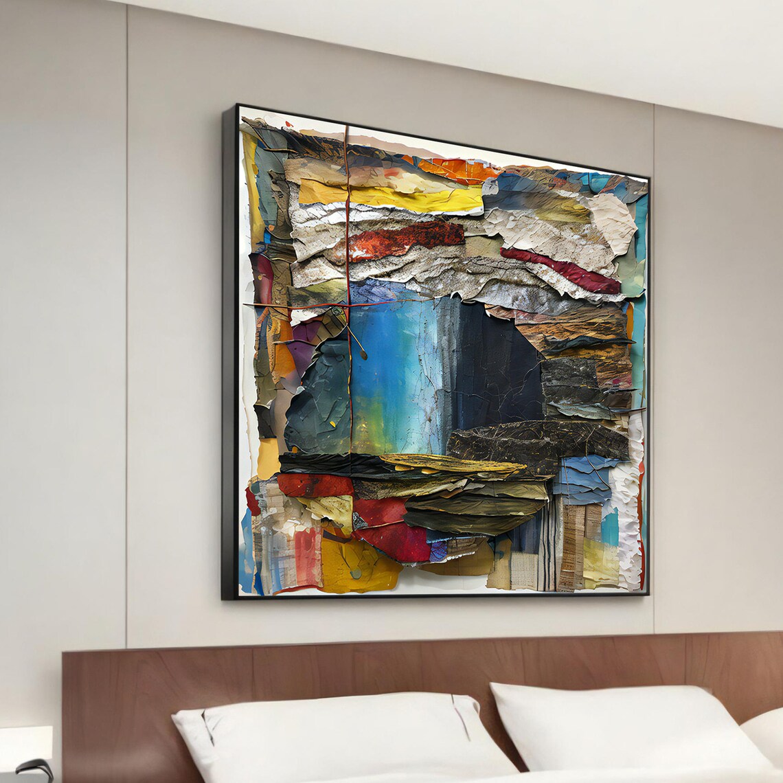 Layered Abstract Mixed Media Wall Art Print