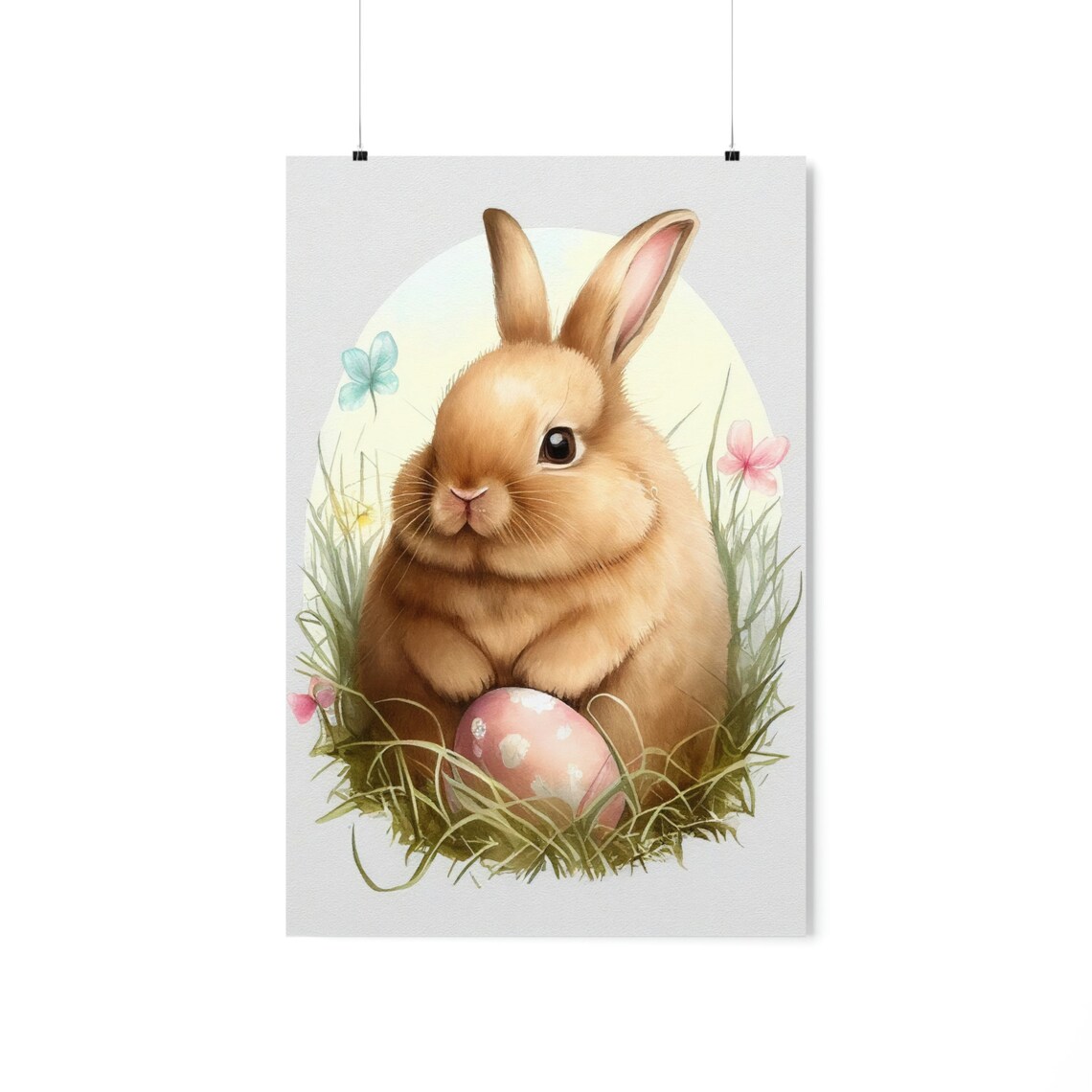Bunny Rabbit Watercolor Art Print, Nursery Decor