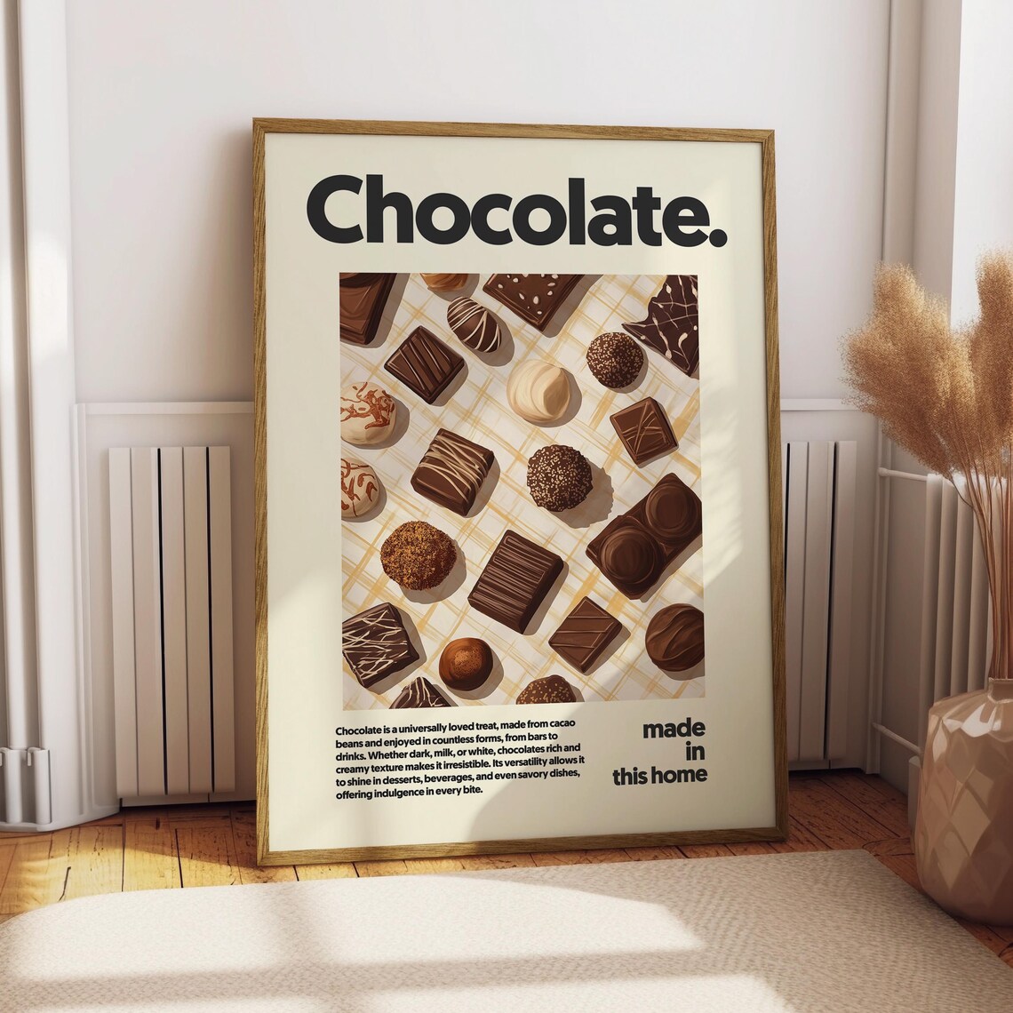 Chocolate Dessert Poster, Kitchen Decor Art Print