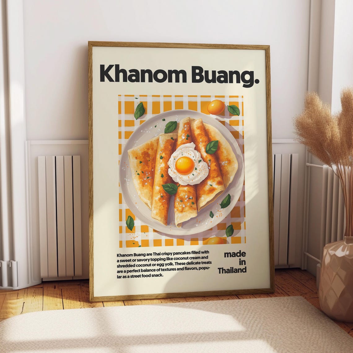 Khanom Buang Thai Crispy Pancake Crepes Street Food Art Poster