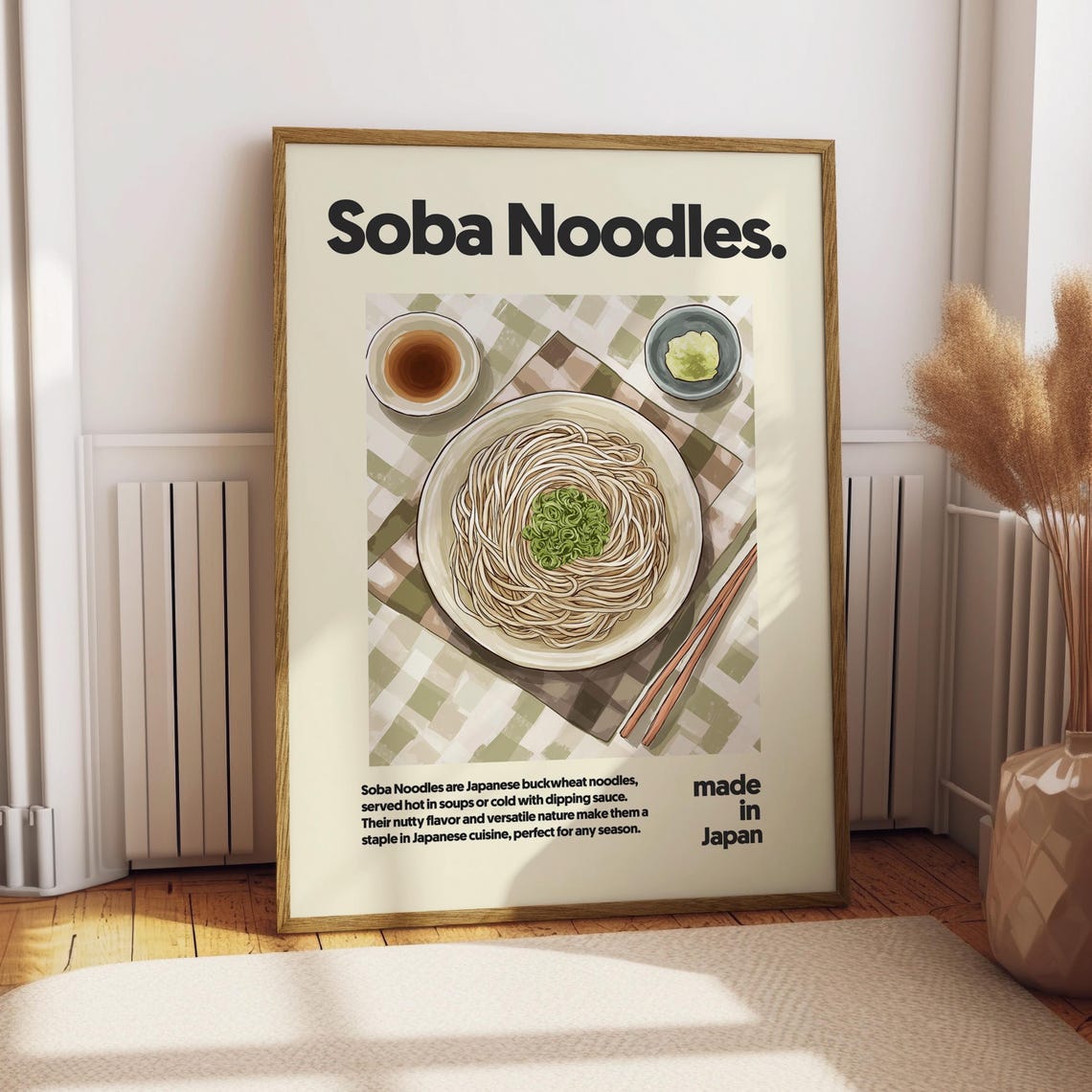 Soba Noodles Japanese Buckwheat Noodle Soup Recipe Kitchen Poster