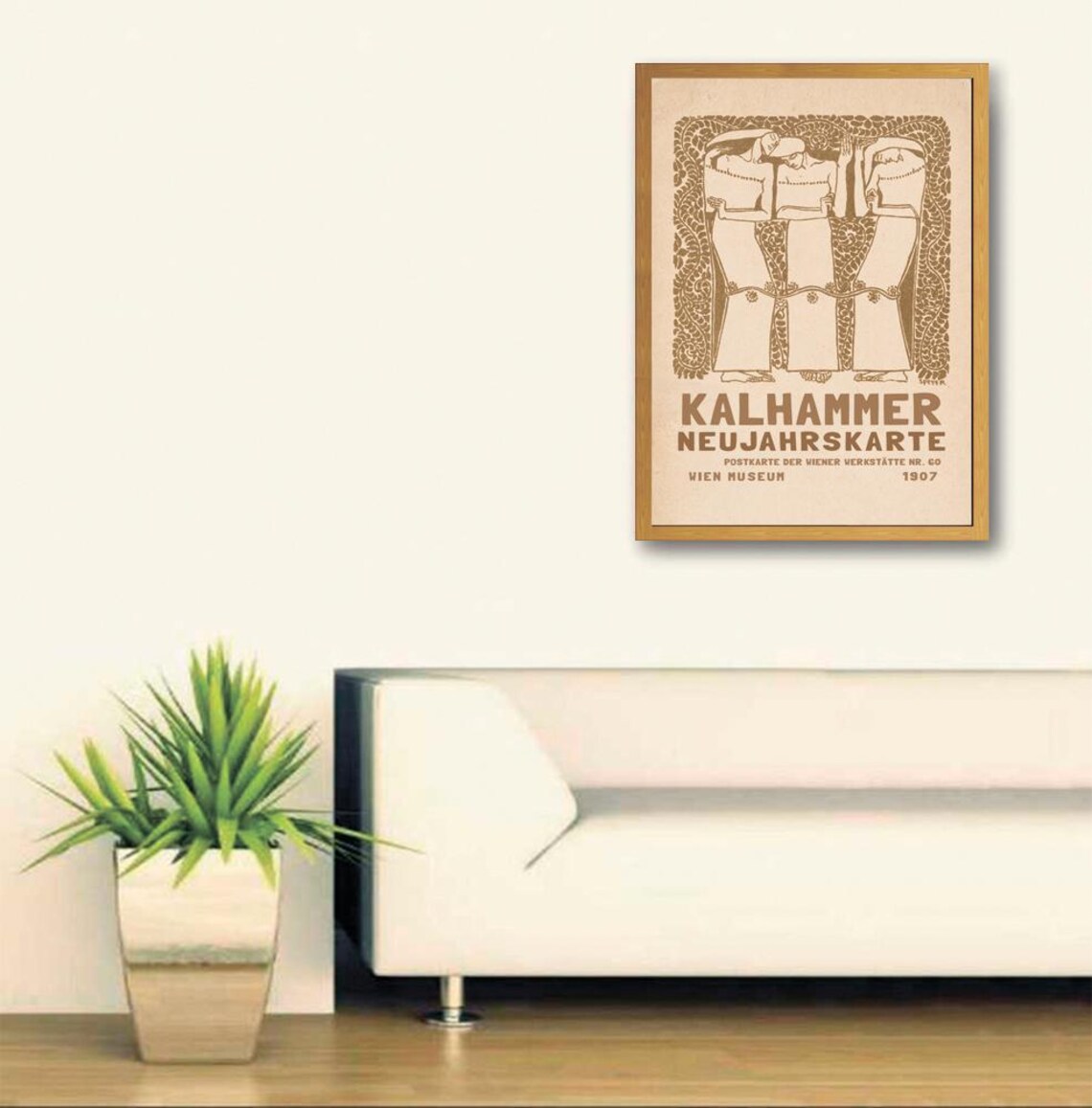 Kalhammer Neujahrskarte 1907 Vienna Art Nouveau New Year Card Poster - Image 3