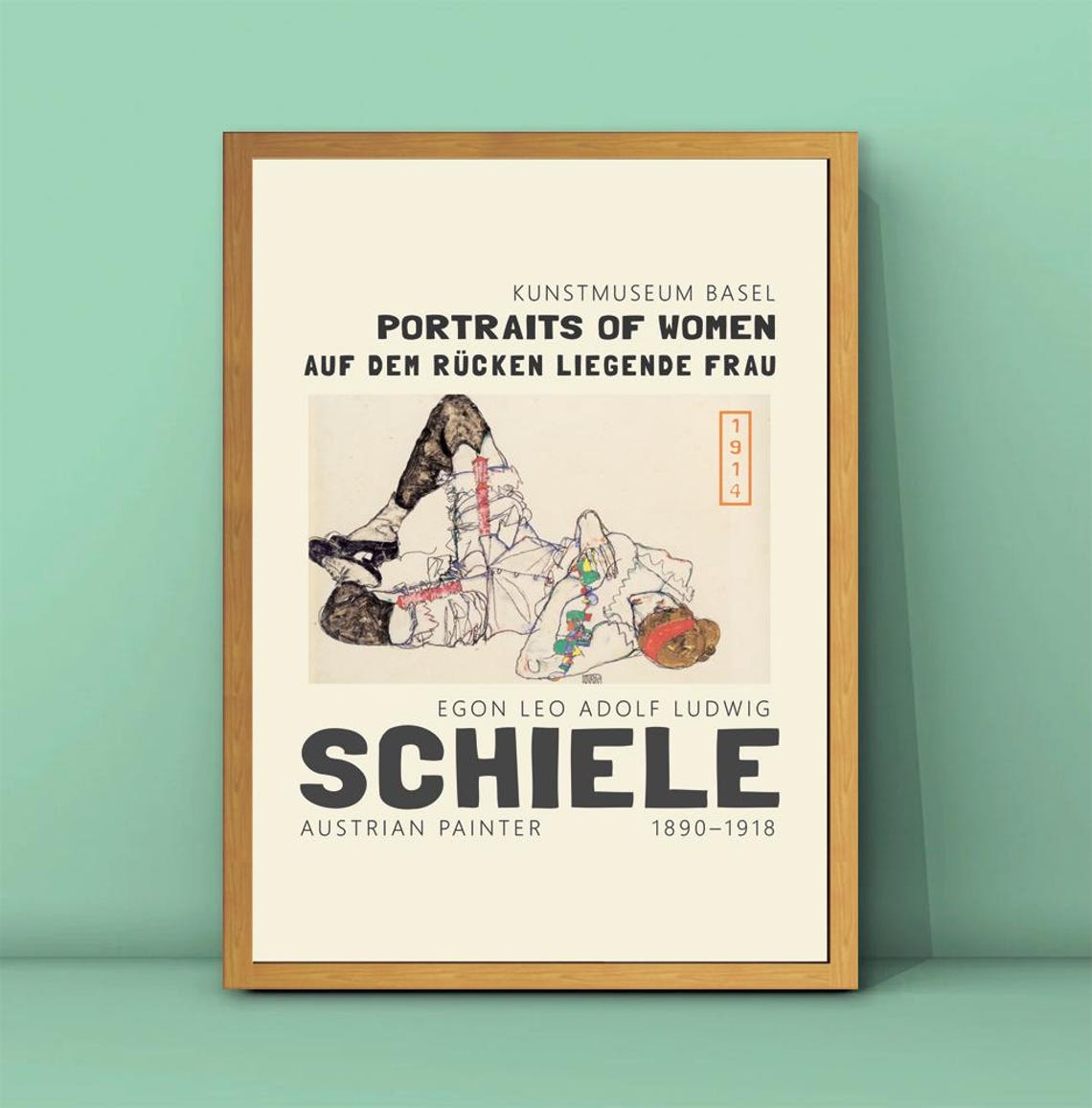 Egon Schiele Portraits Of Women Print Schiele Poster Bedroom Wall Art Schiele Painting Auf Dem Rcken Liegende Frau Poster