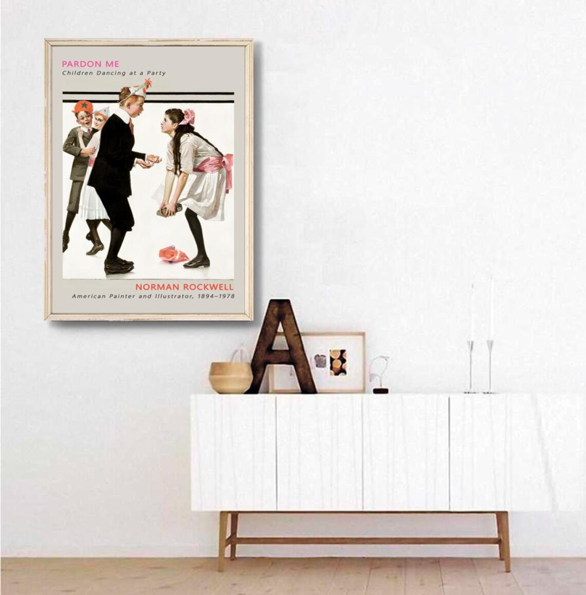 Norman Rockwell Pardon Me Children Dancing at a Party Art Poster - Image 2