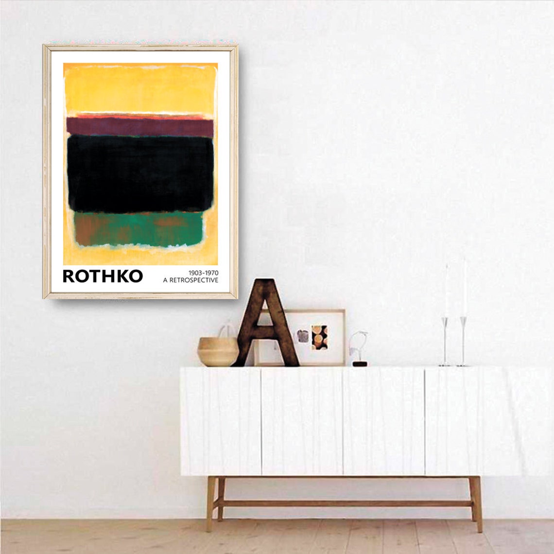 Mark Rothko Yellow Black Green Color Field Art Retrospective Poster - Image 2