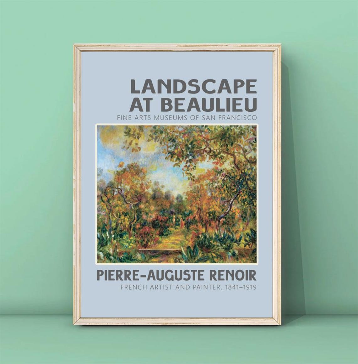 Pierre-Auguste Renoir Landscape at Beaulieu Exhibition Art Poster