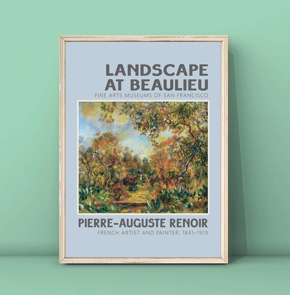 Pierre-Auguste Renoir Landscape at Beaulieu Exhibition Art Poster
