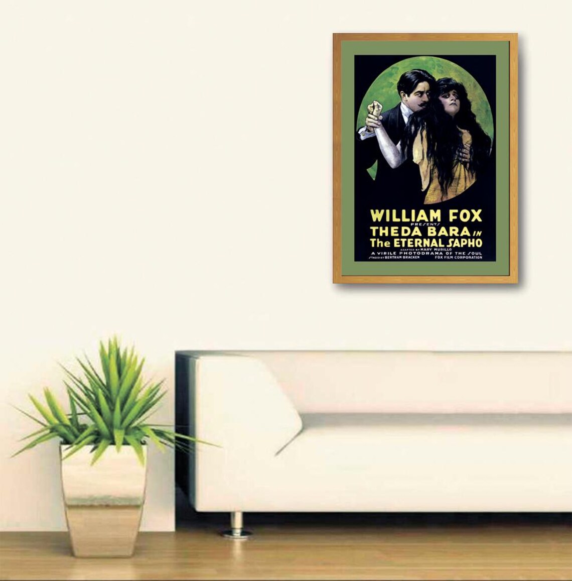 Theda Bara The Eternal Sapho Vintage Silent Film Movie Poster - Image 3