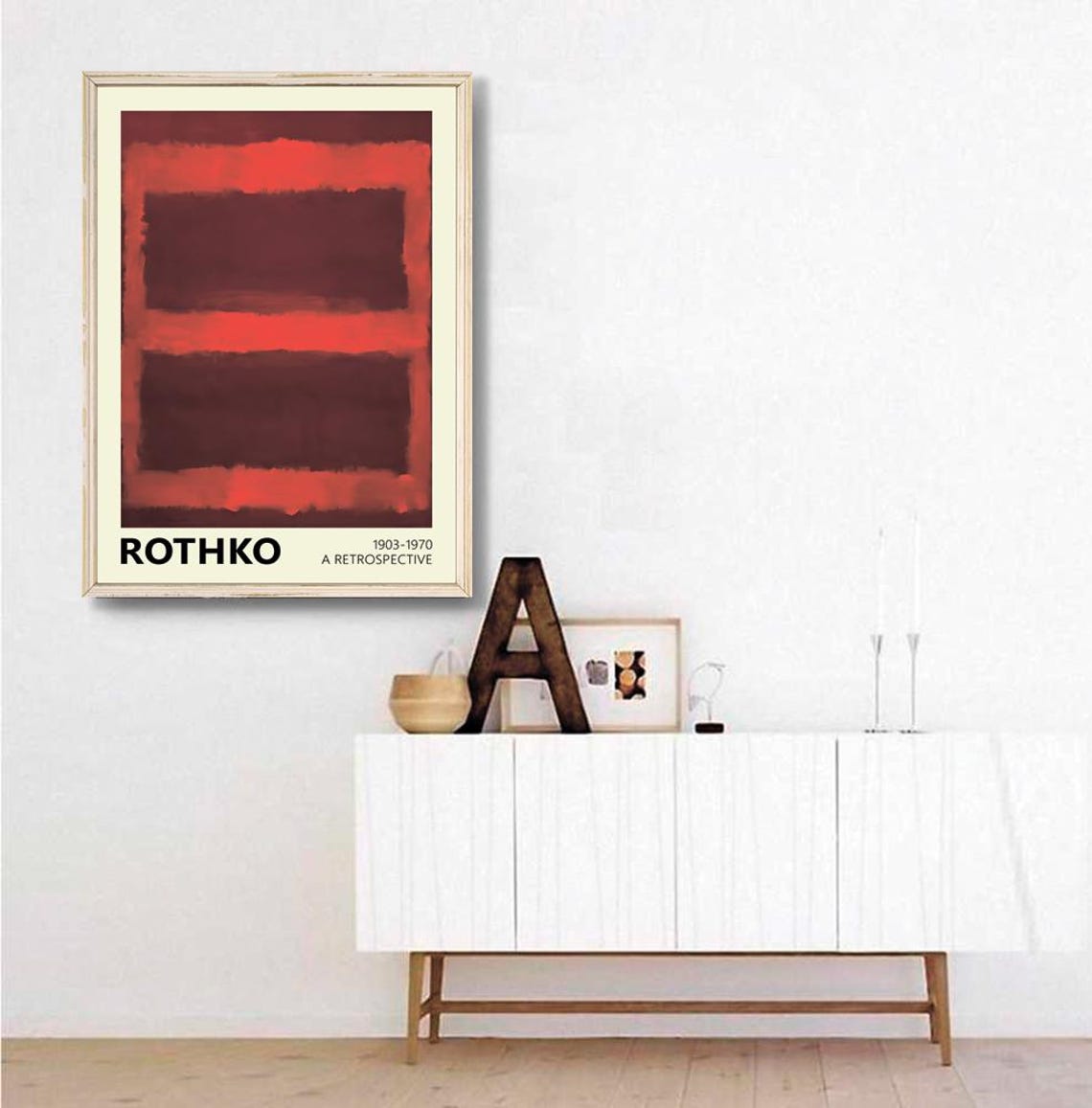 Mark Rothko Red Brown Color Field Retrospective Abstract Art Poster - Image 2