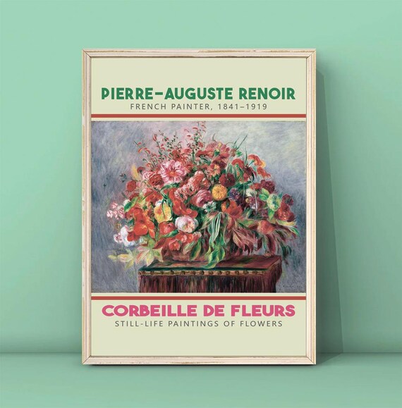 Pierre Auguste Renoir Corbeille De Fleurs Print Renoir Painting Kitchen Wall Art Dining Room Wall Art Vintage Flower Poster