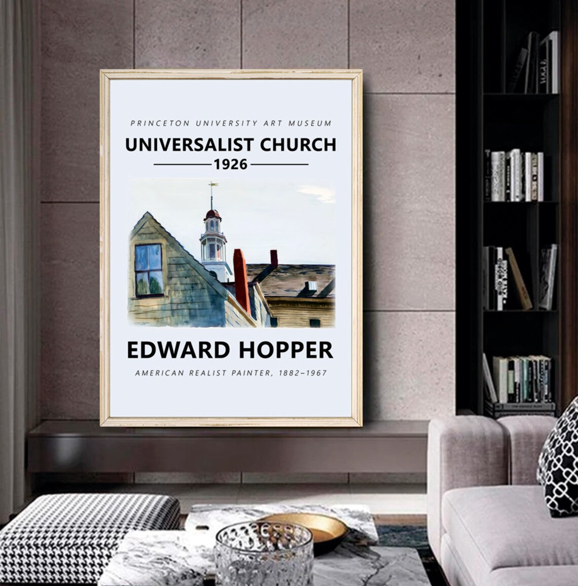 Edward Hopper Universalist Church 1926 Watercolor Steeple Poster - Image 2