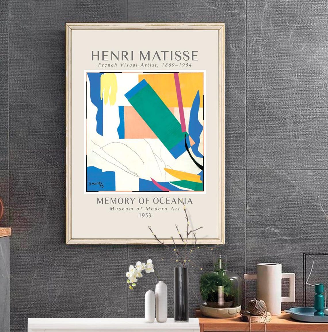 Henri Matisse Memory Of Oceania 1953 Abstract Collage Poster - Image 3
