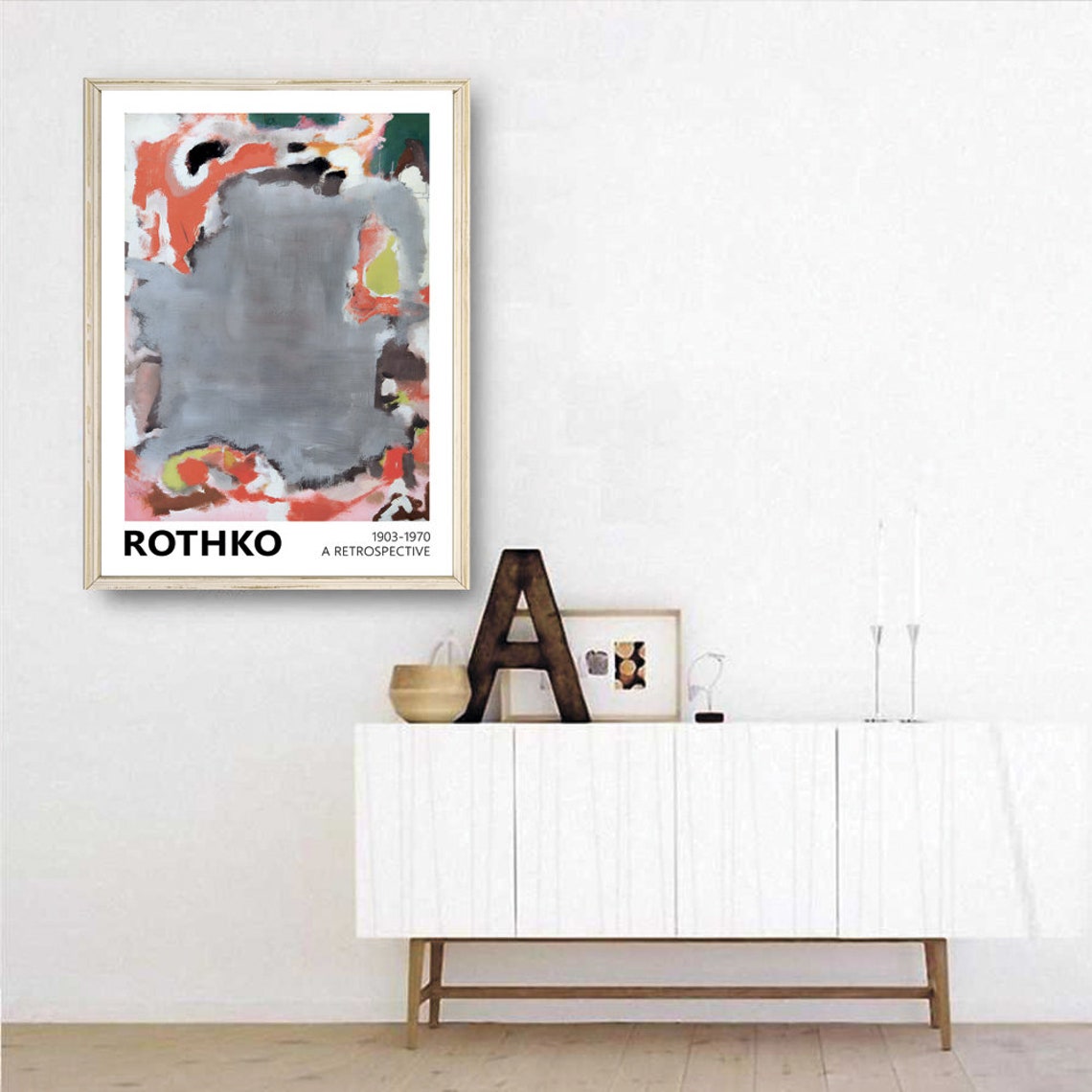 Mark Rothko Gray Orange Black Abstract Expressionist Art Poster - Image 3