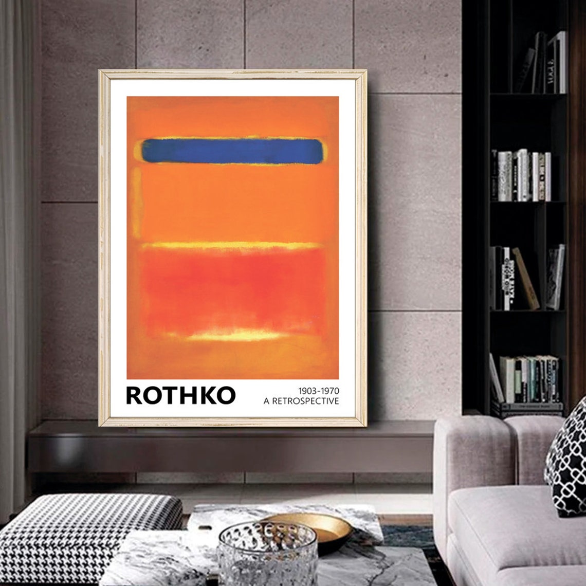 Mark Rothko Orange Blue Stripe Color Field Retrospective Art Poster - Image 2