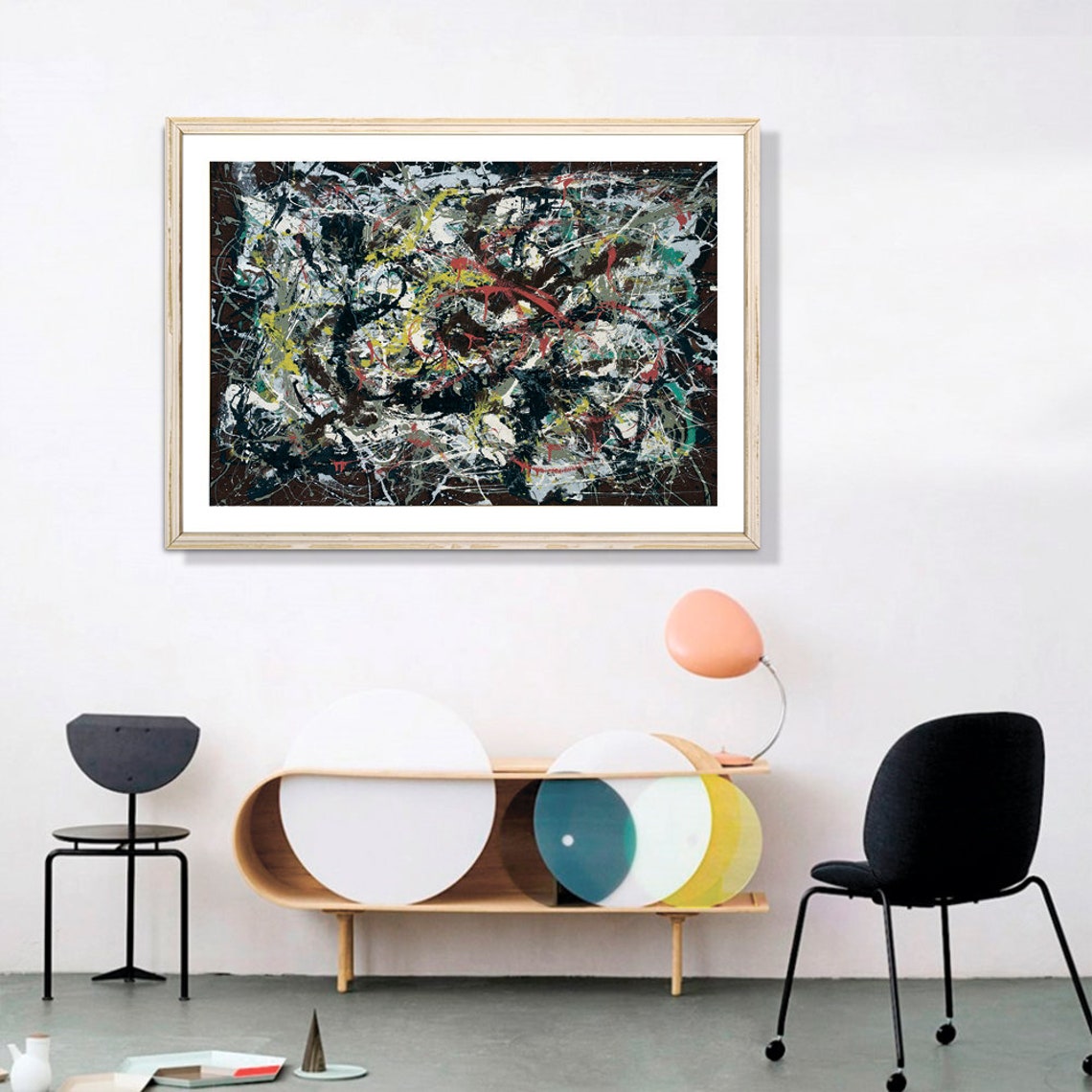 Jackson Pollock Dark Brown Drip Abstract Art Poster Vintage Wall Decor - Image 2