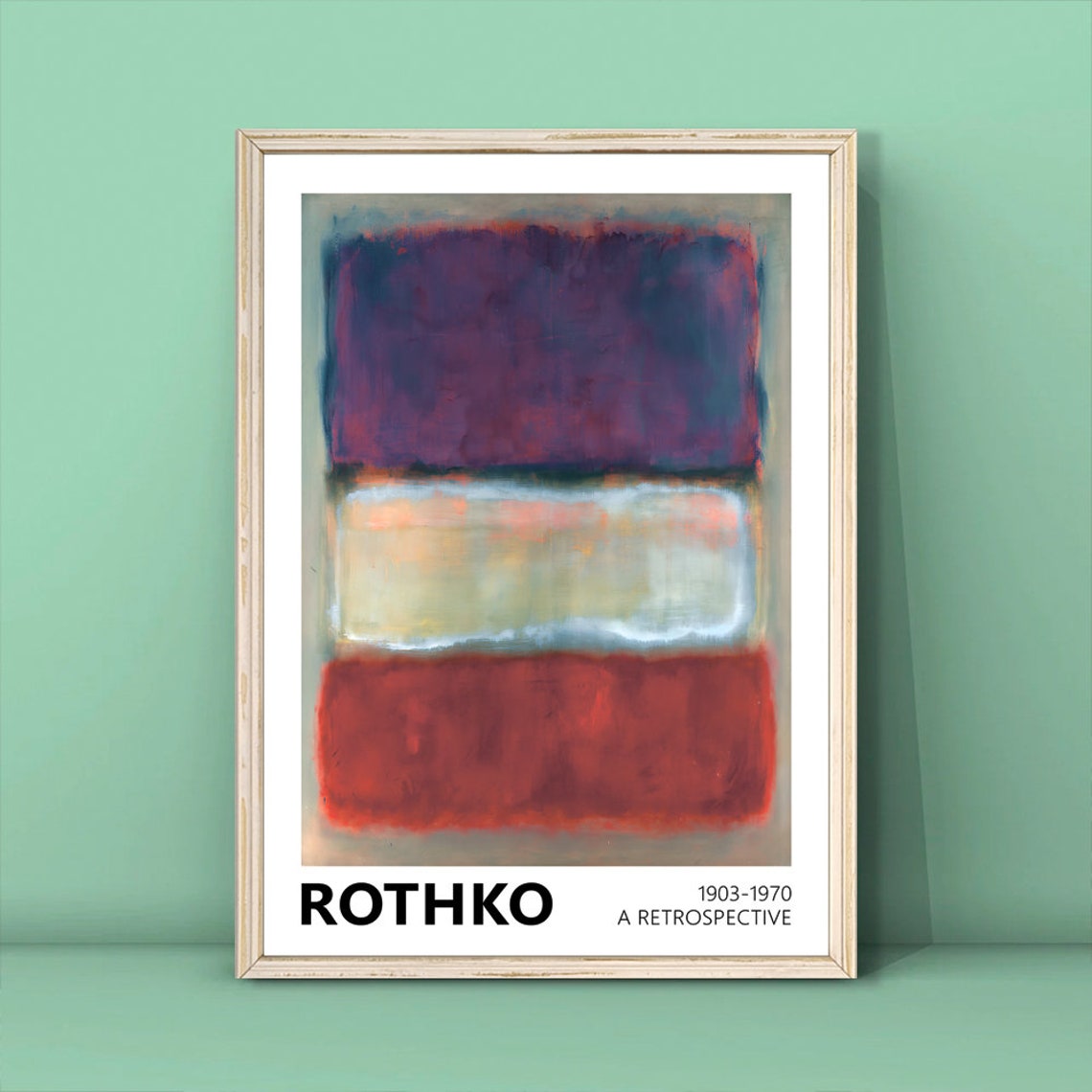 Mark Rothko Purple White and Red Abstract Color Block Art Poster