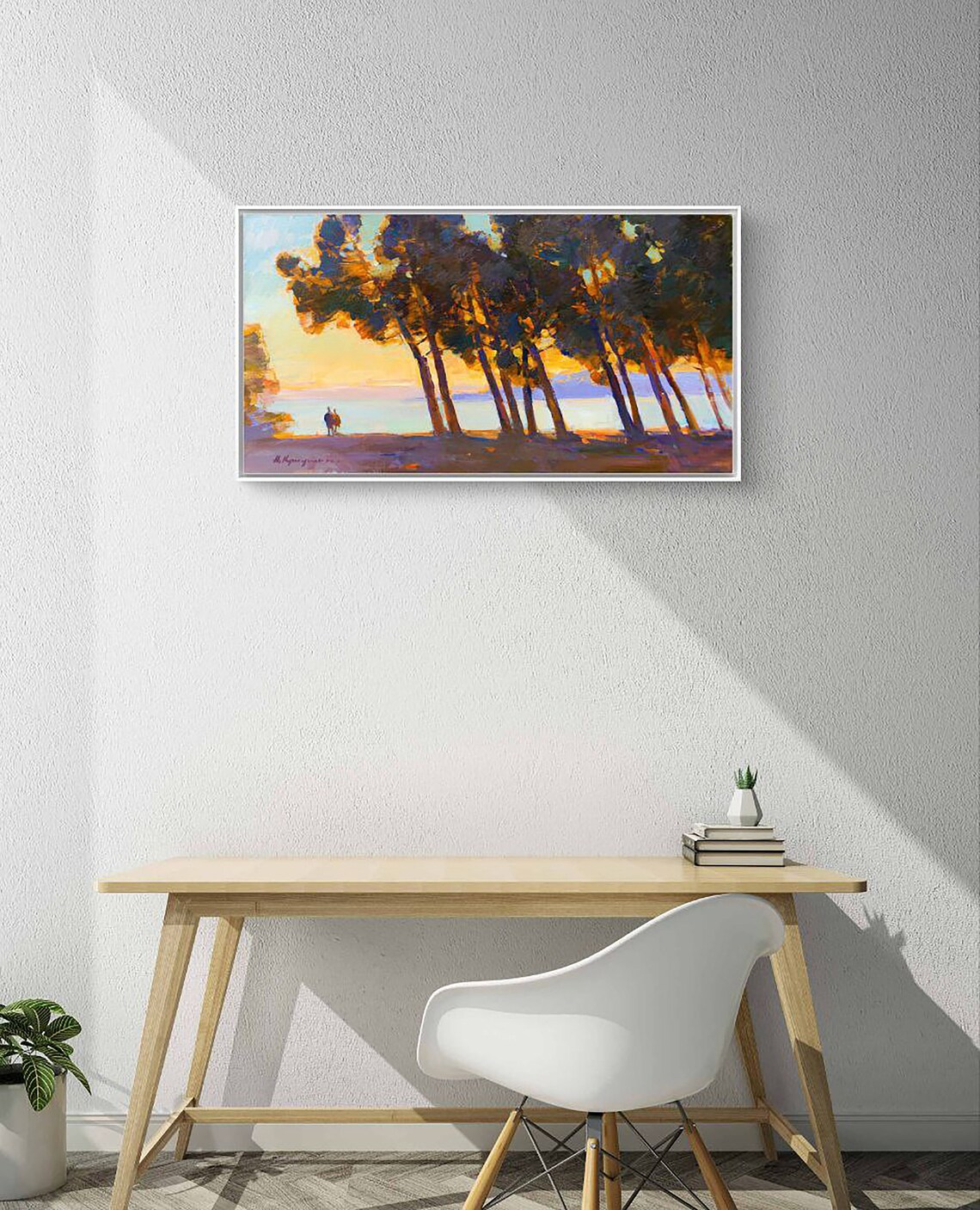 Golden Evening On The Seashore, Oil Painting