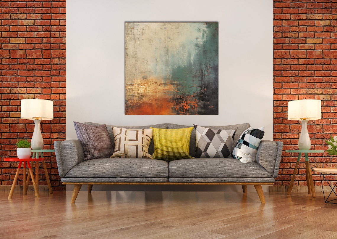 Original Abstract Painting, Gold Leaf Accents