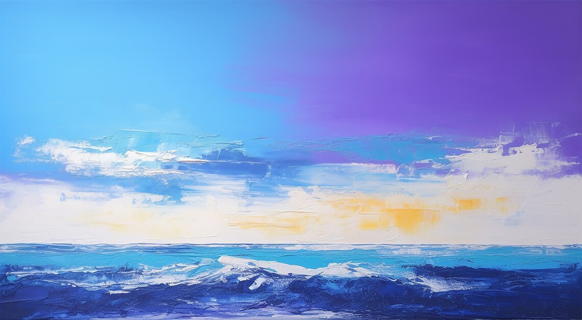 Sea View Serenity Abstract Landscape Painting