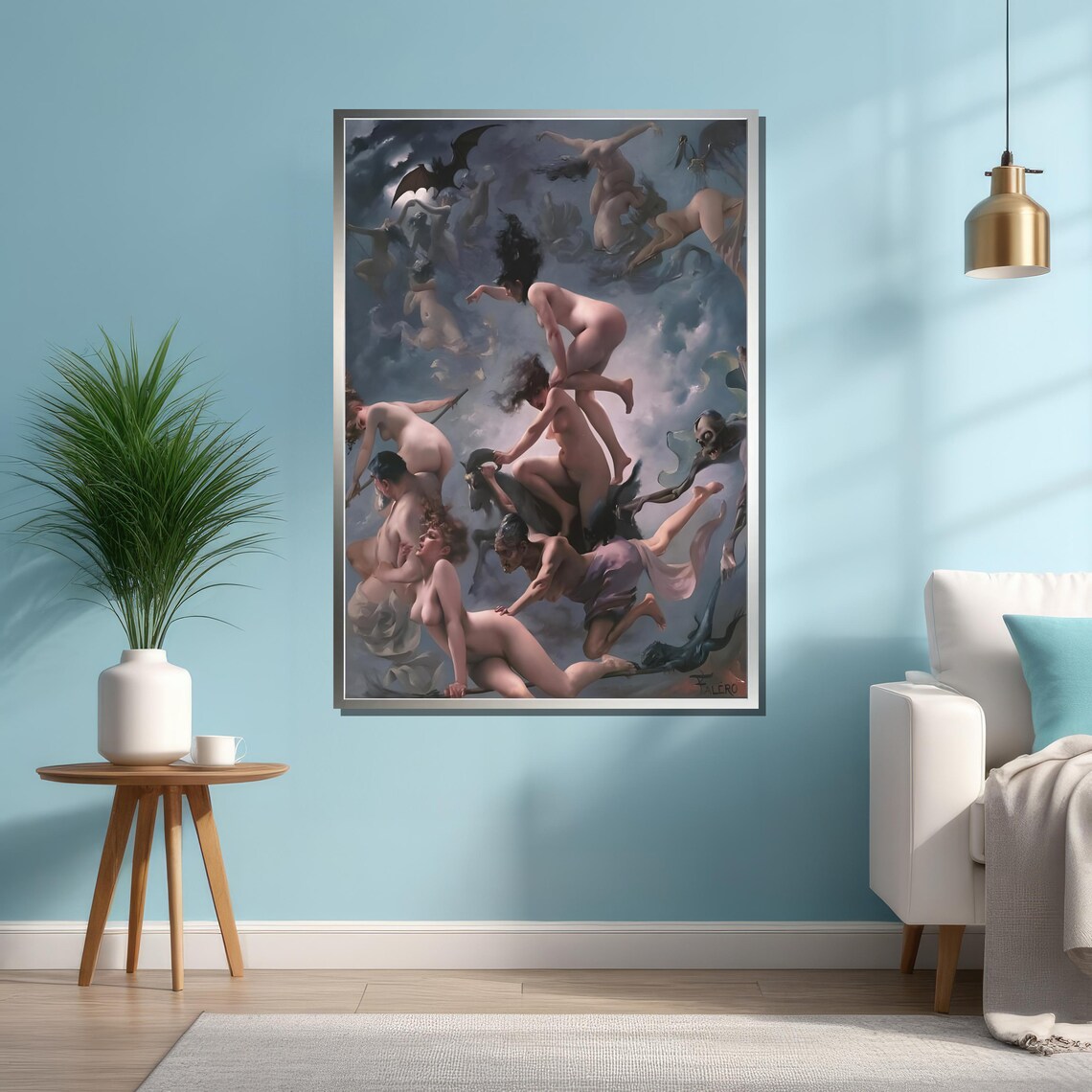 Luis Ricardo Falero Painting The Witches Sabbath Ready To Hang Fantasy Art For Living Room Or Office Decor - Image 4