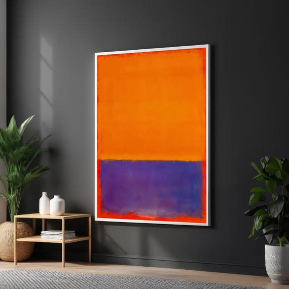 Mark Rothko Inspired Print Bold Orange And Purple Color Block Art For Modern Home Interiors