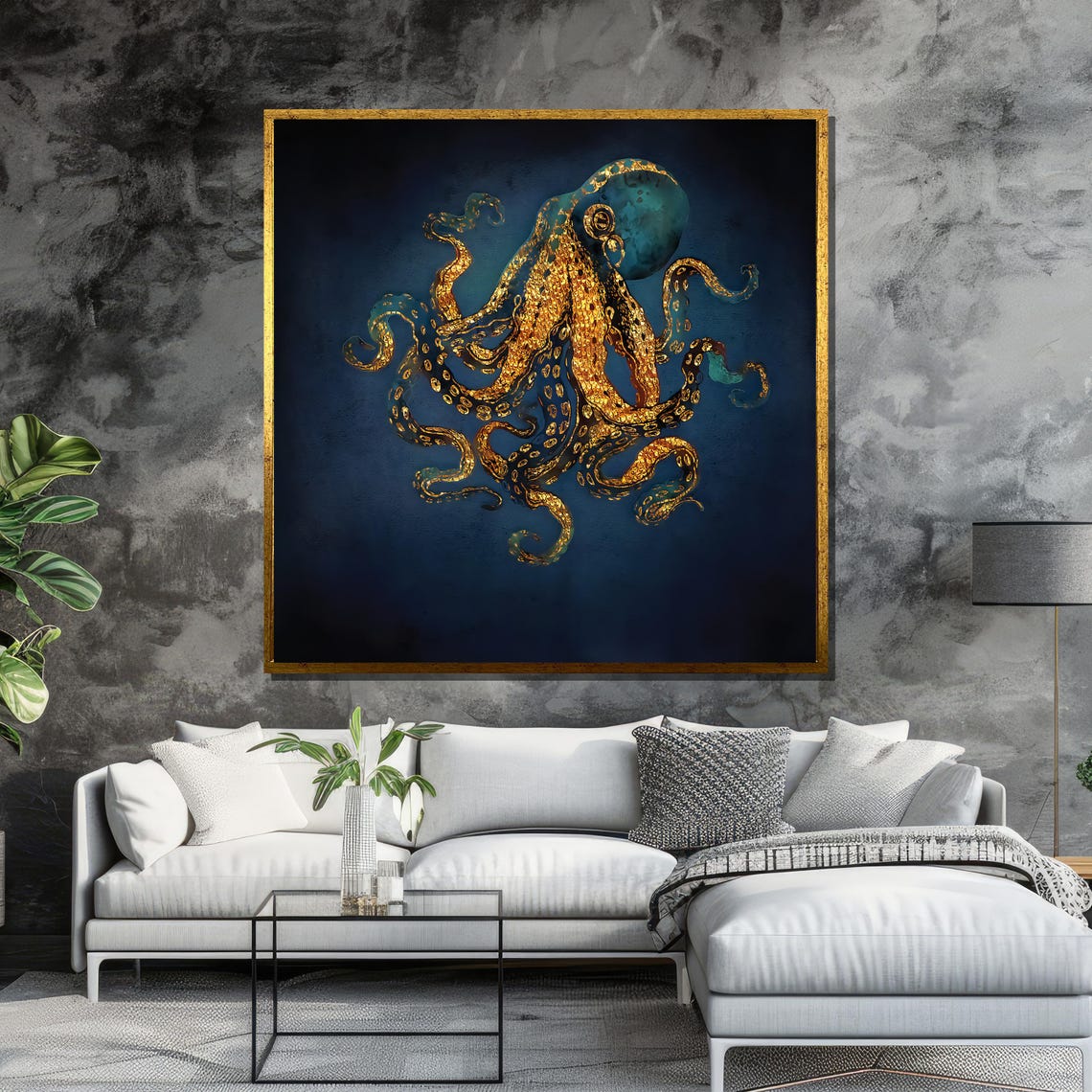 Majestic Golden Octopus Deep Sea Ocean Art Poster for Living Room - Image 6