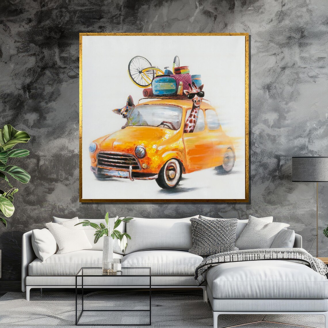 Funny Animals Road Trip Vintage Car Poster for Kids Playroom - Image 6