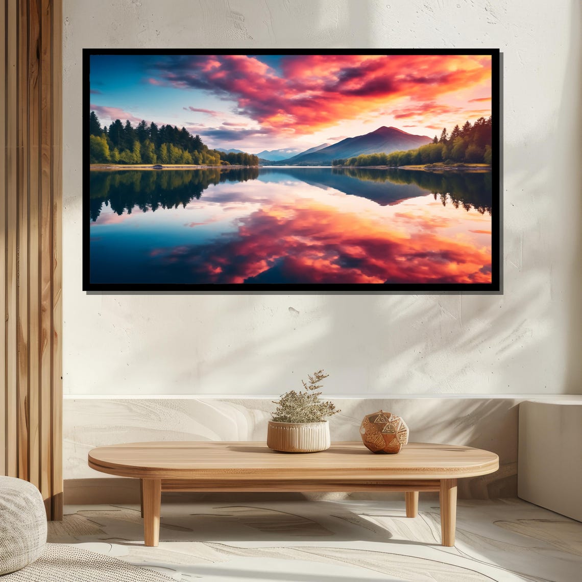 Breathtaking Sunset Landscape Wall Art Tranquil Lake Reflection And Vibrant Skies For Serene Home Decor - Image 5
