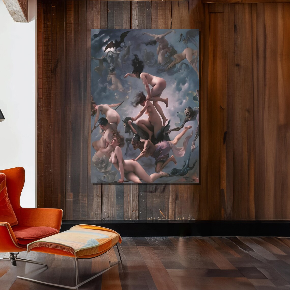 Luis Ricardo Falero Painting The Witches Sabbath Ready To Hang Fantasy Art For Living Room Or Office Decor - Image 2