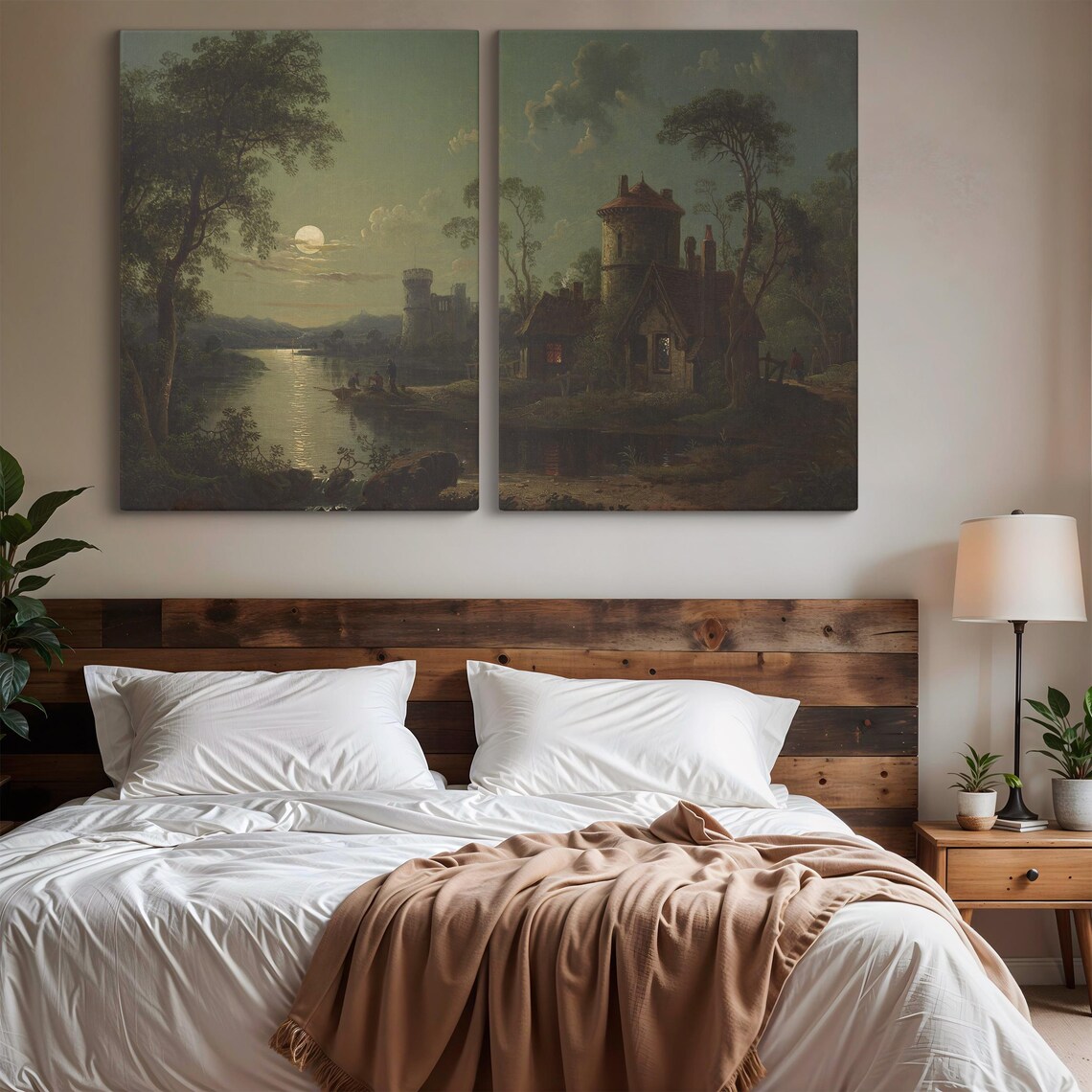 Moonlit River Scene, Vintage Landscape Art Print - Image 3