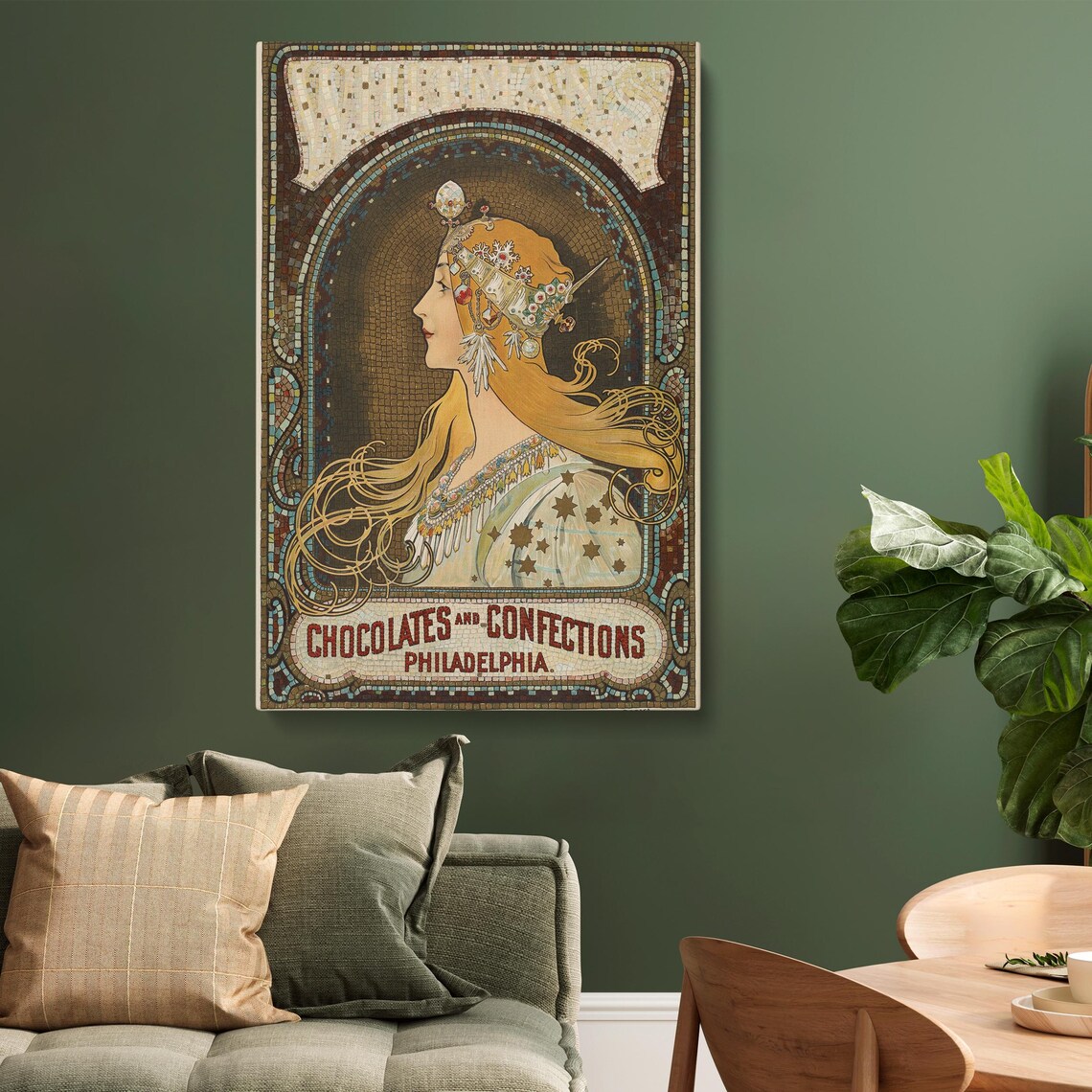 Alphonse Mucha Art Nouveau Chocolates Confections Art Ad Poster - Image 2