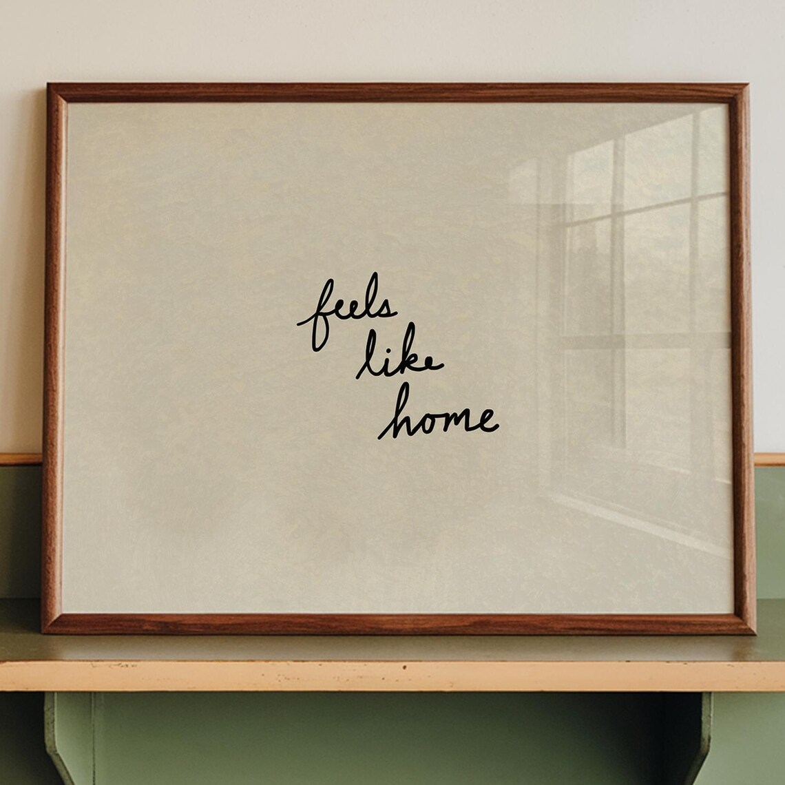 Feels Like Home Minimalist Typography Quote Print