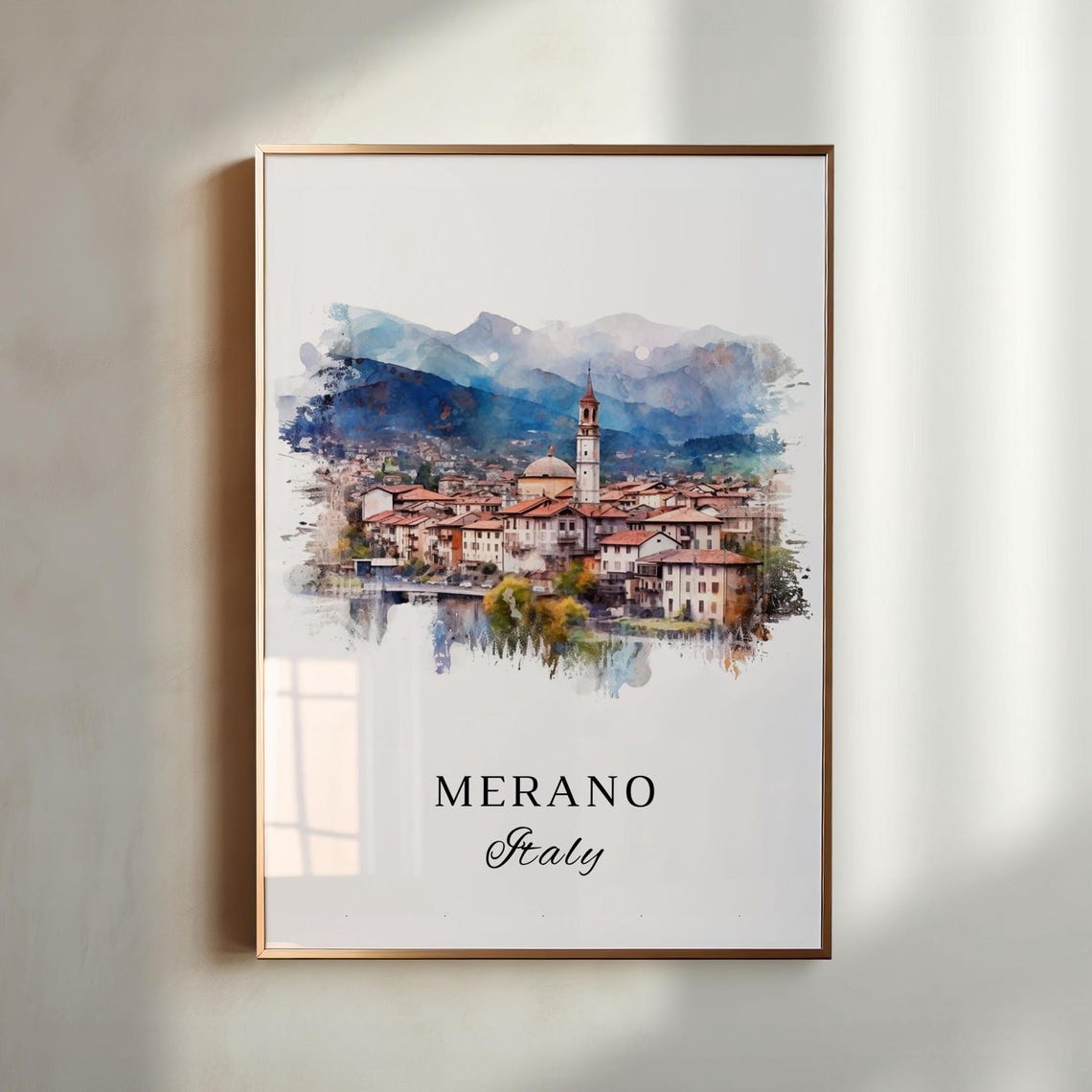 Merano Italy Travel Poster, Custom Text Wall Art