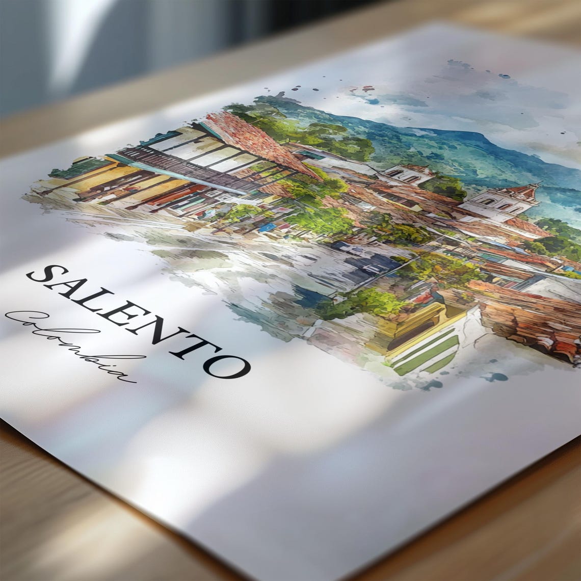 Salento Colombia Wall Art Bogot Print Watercolor Gift Travel Poster Housewarming - Image 6
