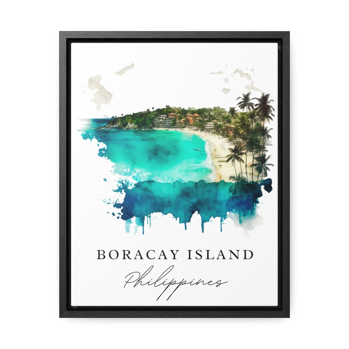 Boracay Island Philippines Watercolor Tropical Beach Coast Poster - Image 2